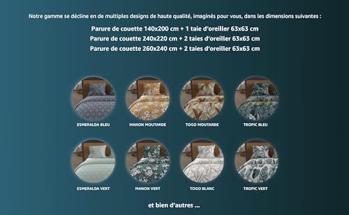 Funda para edredón 240 x 220 cm THALES Gris Soleil d'ocre para dormitorios modernos 6