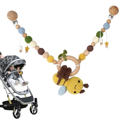 KBIBCK Kinderwagenkette Holz Baby, Kinderwagen Kette für Babys,...