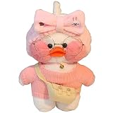 [Diseño único]: vístete como una linda modelo, usa un sombrero, lindas gafas de montura redonda, usa ropa de punto y ¡sostén una bolsa pequeña! A través de juguetes creativos de plumón de pato de peluche, puede entrenar a los niños para que diseñen diferentes prendas y ayudarlos a descubrir la belleza.