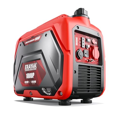 ERAYAK 1050W Portable Inverter Generator for Home & Camping, Ultra Quiet Gas Powered Generator with...
