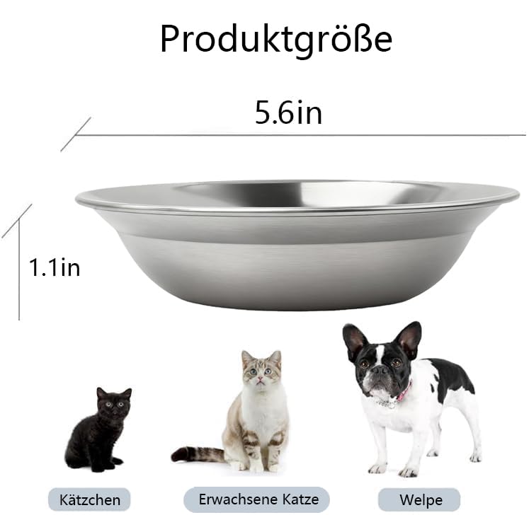 6 Stück Katzennapf Edelstahl 304 Material Futternapf Katze Katzen Napf