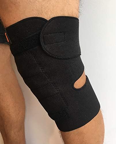 NMT Knee Brace ~ Arthritis, Joint, Pain Relief, Support ~ Natural Physical Therapy ~ New Tourmaline Healing Remedy ~ 2 Adjustable Sizes for Men and Women ~ 1 Black Wrap, Size"Regular-Medium"