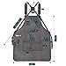 Woodworking Apron for Men, Shop Apron 20 oz Canvas Work Apron with 9 Pockets, Stocking Stuffers for Men, Heavy Duty Wood Working Workshop Bib Apron for Carpenter Woodworker, Adjustable to S-3XL, Grey