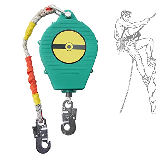 Cuerda de seguridad retráctil para protección contra caídas, línea de vida autorretráctil, dispositivo de protección personal para techos y construcción, capacidad de carga: 150 kg, 7 m (10 m)