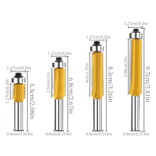 Fraises de défonceuse pour bois et stratifié avec roulement supérieur de 8mm