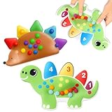 2 Stück Sensorik Spielzeug Ab 3 Jahre, Sensorik Spielzeug, Reise Spielzeug Ab 2 Jahre, Mit Dinosaurier Und Igel, Montessori Lernspielzeug Für Feinmotorik Und Farberkennung