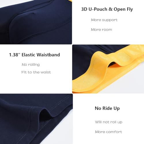 ZONBAILON Bamboo Viscose Underwear for Men Boxer Briefs Underpants Pouch Fly M L XL 2XL 3XL2