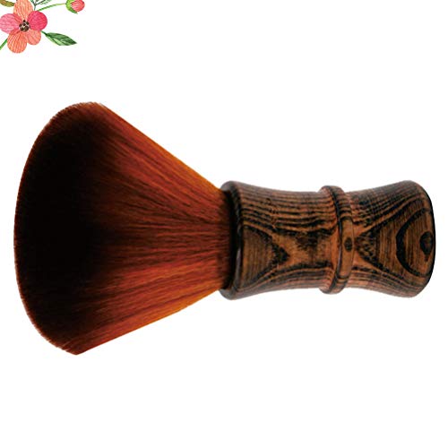 Lurrose Barber Neck Duster Brush Wooden Handle Professional Barber Neck Face Cleaning Duster Hair Styling Brush Professional Salon Barber Tool For Hair Cutting (Brown) #TOP6
