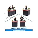 GoBar Portable Double Bar Table Set with Multi-Color LED Lights - Mobile Bartender Station for Events - Includes Carrying Case - Image 2