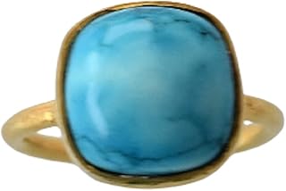 Veracity Jewelry Larimar Rings For Women - March Birthstone Ocean Blue Larimar Gift For Her Bridesmaid Jewelry for Women - Bohemian Fashion Blue Larimar Handmade Jewelry - VR-308