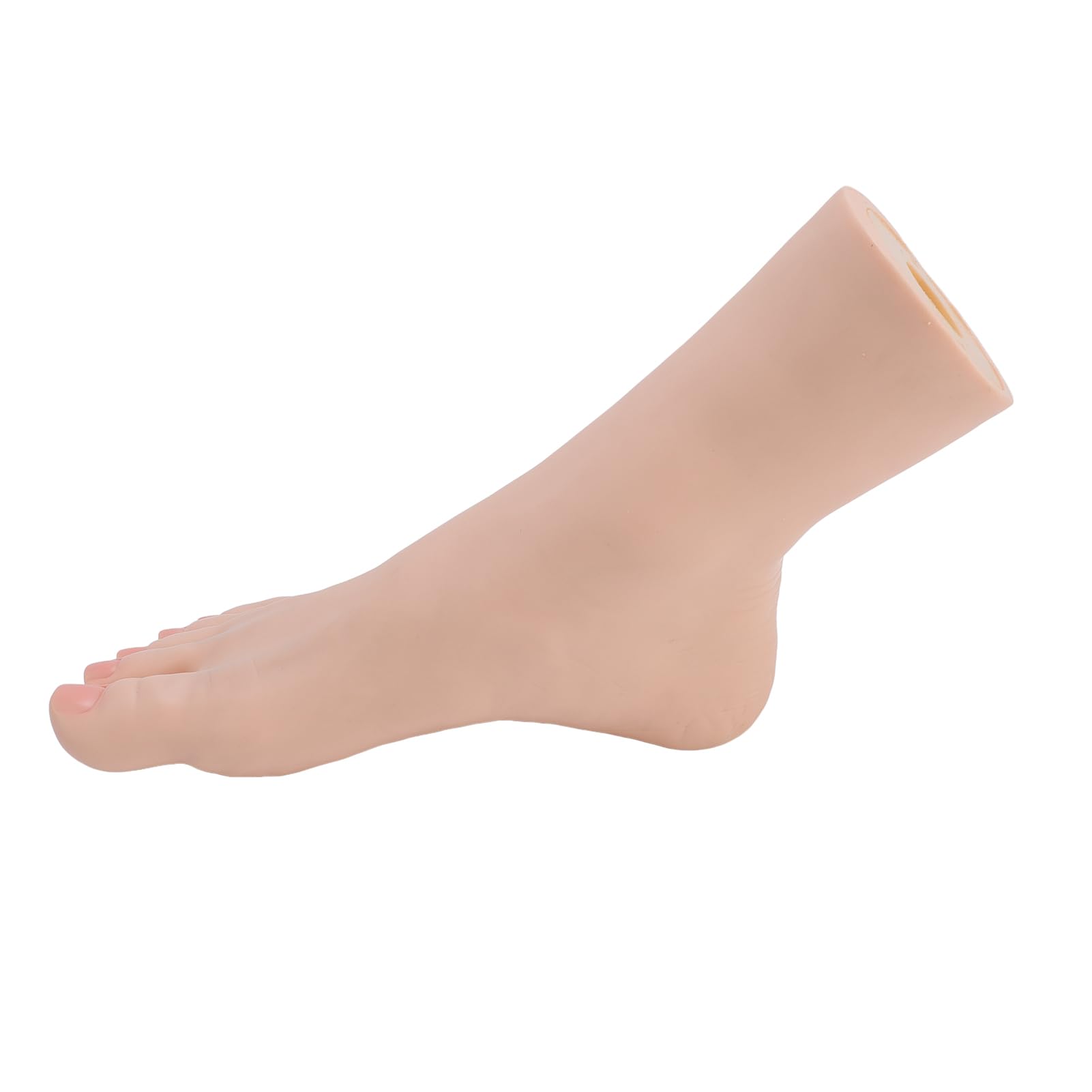Premium Silicon Foot Mannequin, Lebensechte Flexible Gelenkpositionierungsmodell für Nagelkunst -Fotoshooting -Display, Geeignet für Schönheitstraining (Rechter Fuß)
