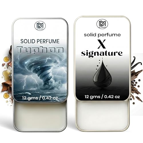 Image of Dr.Mashur Solid Perfume |x signature&Typhon Alcohol Free Wax Perfume Balm, Long Lasting | Pocket Tin 12g, Pack Of 2| Non Greasy Smooth Glide, Travel Friendly Men And Women