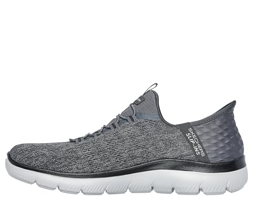 Skechers Men's Summits Key Pace Hands Free Slip-in Sneaker,Charcoal/Black,6.5