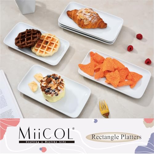 Miicol 6PLATTERS-9 Small Platters Set Of 6, Ceramic Rectangle Plates 9 Inch thumb #1
