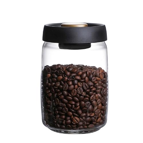 Tarro de cristal para la cocina, bidón de café con tapa hermética, recipiente de cristal para granos de café, recipiente de vidrio resistente al calor, recipiente de vidrio para alimentos y