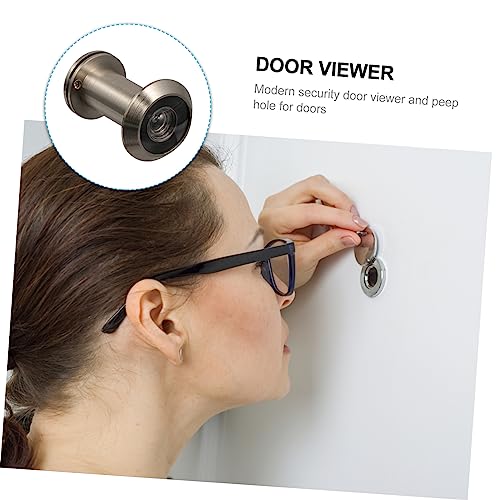 VILLCASE Mirilla de puerta contra robo de cobre con tapa Ángulo amplio de visión Ojo de cerradura para seguridad en el hogar Durable y confiable Detector de puerta para mayor seguridad en cualquier lugar miniatura 5