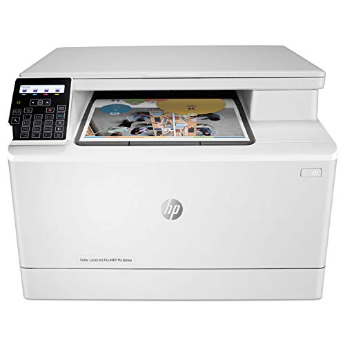 HP Color LaserJet Pro M180nw All-in-One Wireless Color Laser Printer, Mobile Printing & Built-in Ethernet, Works with Alexa (T6B74A)
