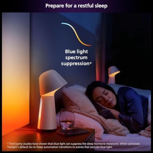Philips Hue Twilight Smart Sleep and Wake-Up LED Lamp, White & Color Smart Lighting, Bedside Lamp Compatible with Bluetooth, Voice Control with Alexa, Apple Home & Google Assistant - image 3