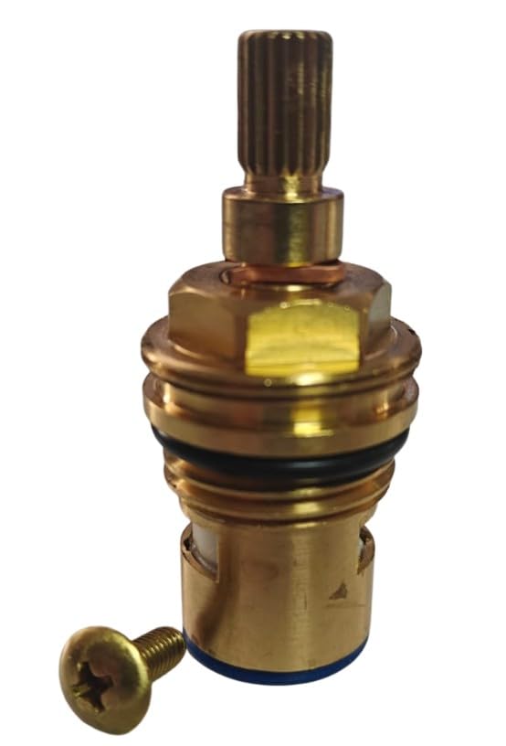 Ceramic Disc Mixer Tap Cartridge Replacement, 1/2 Inch, 53.5mm Length, 7.3mm x 20 Spline, for Grohe, Astracast, Blanco, Carbodur Taps (1 Blue)