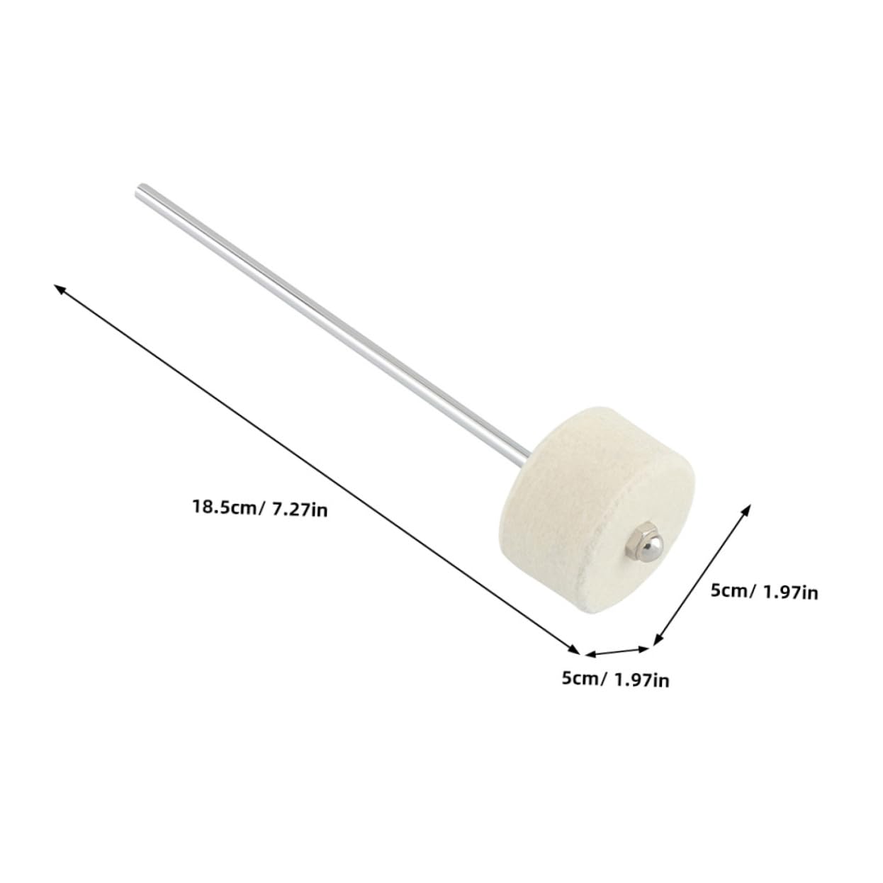 Levemolo Professional Drumming Tool 2pcs Double Hammer Heads for Bass Drum Pedal Replacement Parts for Drum Set