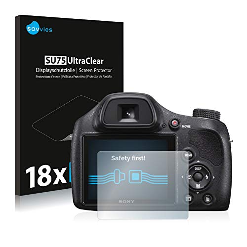 savvies Protector Pantalla Compatible con Sony Cyber-Shot DSC-H400 (18 Unidades) Pelicula Ultra Transparente