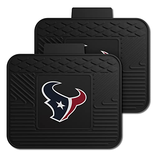FANMATS 12363 NFL Houston Texans Back Row Utility Car Mats - 2 Piece Set, 14in. x 17in., All Weather Protection, Universal Fit, Deep Resevoir Design, Molded Team Logo