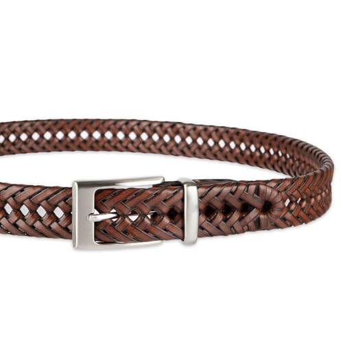 Dockers Men’s Leather Braided Fully Adjustable Belt3