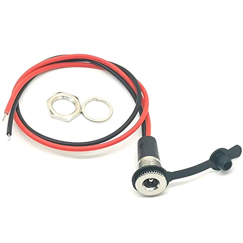 5Pack 5.5 x 2.5 MM Conector macho con cable y tapa impermeable miniatura 5