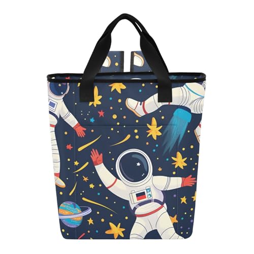 Bokkoy Astronauts and Planets Insulated Cooler Bag with Ice Pack?Large Capacity Waterproof Thermal Lunch Bag?Reusable Cooler Bags for Picnic, Travel