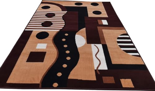 Image of Home Decore Acrylic Carpet for Your Living Room & Drawing Room Aywhere in Your Home Size - 7 X 10 Ft (Brown Beige)