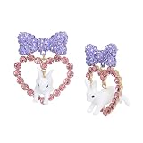 Betsey Johnson Womens Bunny Heart Drop Earrings