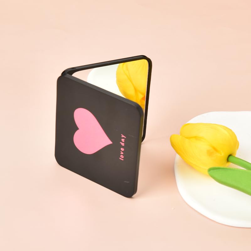 Acedada Kompaktspiegel Mit 1x/2x Vergrößerung – Faltbarer Taschenspiegel Für Handtasche & Reise, Im Eleganten Marmor-Design