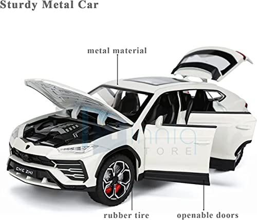 Image of 1 /24 Lamborghini Urus Model Car with Box, Zinc Alloy Pull Back Toy car with Sound and Light for Kids Boy Girl Gift?Colors as Per Stock? (Lamborghini Urus 1:24)