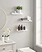 SONGMICS Floating Shelves, Set of 3 Wall Shelves, 15-Inch Wide, for Photo Frames and Trinkets, for Living Room, Home Office, Kitchen, Bathroom, White ULWS38WT