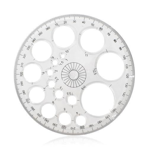 Cercle Pochoir, Normographe Rond, Gabarit Multifonctionnel - Règle de Mesure en Plastique, Outil de Dessin Pour Tout Âge