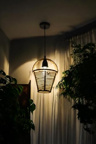 Image of Prop It Up Jute Pendant Light, 21 cm Diameter, Warm Yellow Glow Bulb Not Included