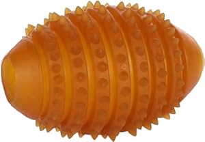 Flamingo Hundespielzeug – Rugbyball braun – Naturkautschuk – 10,  × 7,  × 7,  cm