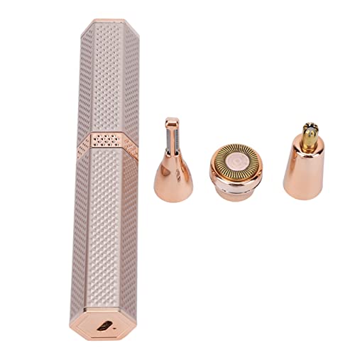 女性用電気カミソリ、ひげと唇のヘアシェーバー、女性用電動眉毛トリマー、鼻と脇毛リムーバー、個人家庭用および旅行の必需品用の4-IN-1