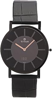 تايتن ساعة انالوج بمينا اسود للرجال - 1595NL01