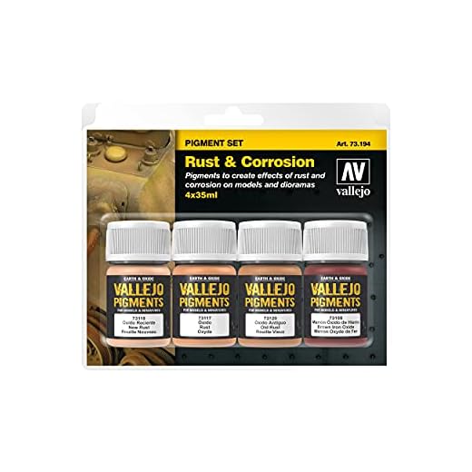 Vallejo 73194 Pigmentos - Colores Acrílicos, Óxido y Corrosión, 35 ml, 4 uds