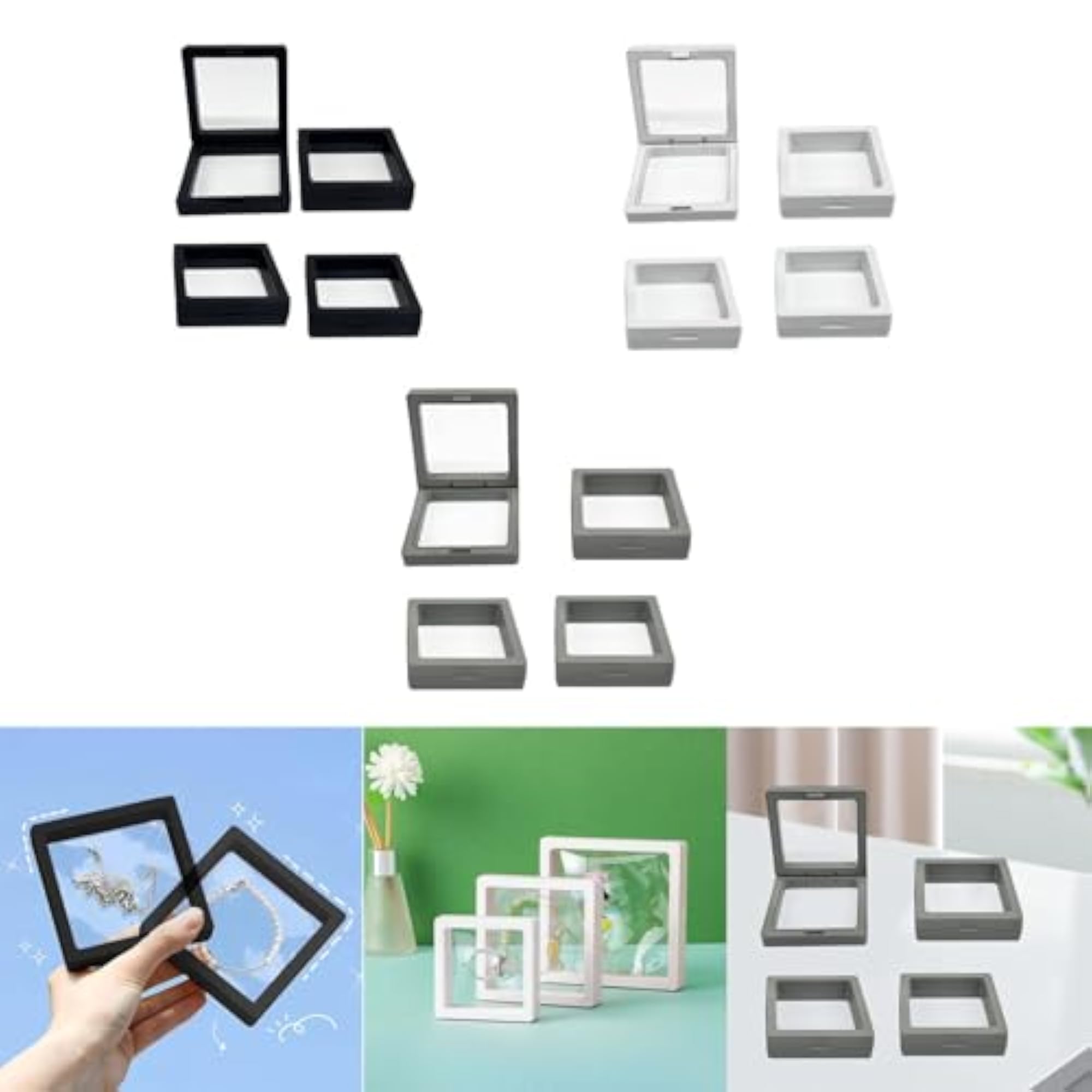 4X Floating Display Case Jewelry Storage Box for Brooches & Medals
