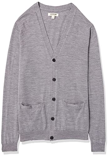 Goodthreads Men's Lightweight Merino Wool Cardigan Sweater, Grey Heather, Medium #TOP5
