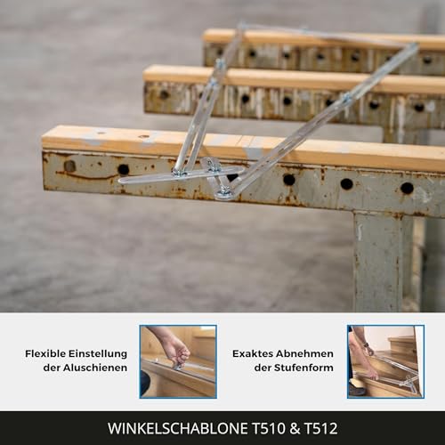 hedue® Stair Tread Template T510 - Stair Gauge with 13 Aluminum Rails, Stair Template, Stair Professional Tool - Image 3