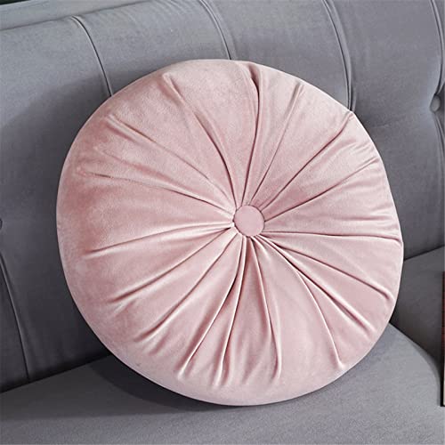 YQYAZL Almohada redonda, cojín de terciopelo de calabaza de 13 pulgadas, almohada hecha a mano, cojín de silla, decoración del hogar para sofá, cama, decoración del coche, color rosa Cover