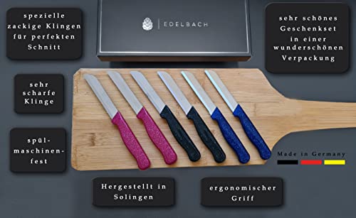 Solingen Kitchen Knife Set | Edelbach - 6 x | 6 Pieces | Made in Germany Solingen Knife Set, Utility Knife, Fruit Knife, Vegetable Knife, Paring Knife, Very Sharp, Stainless Steel | Pub Knife - Image 4