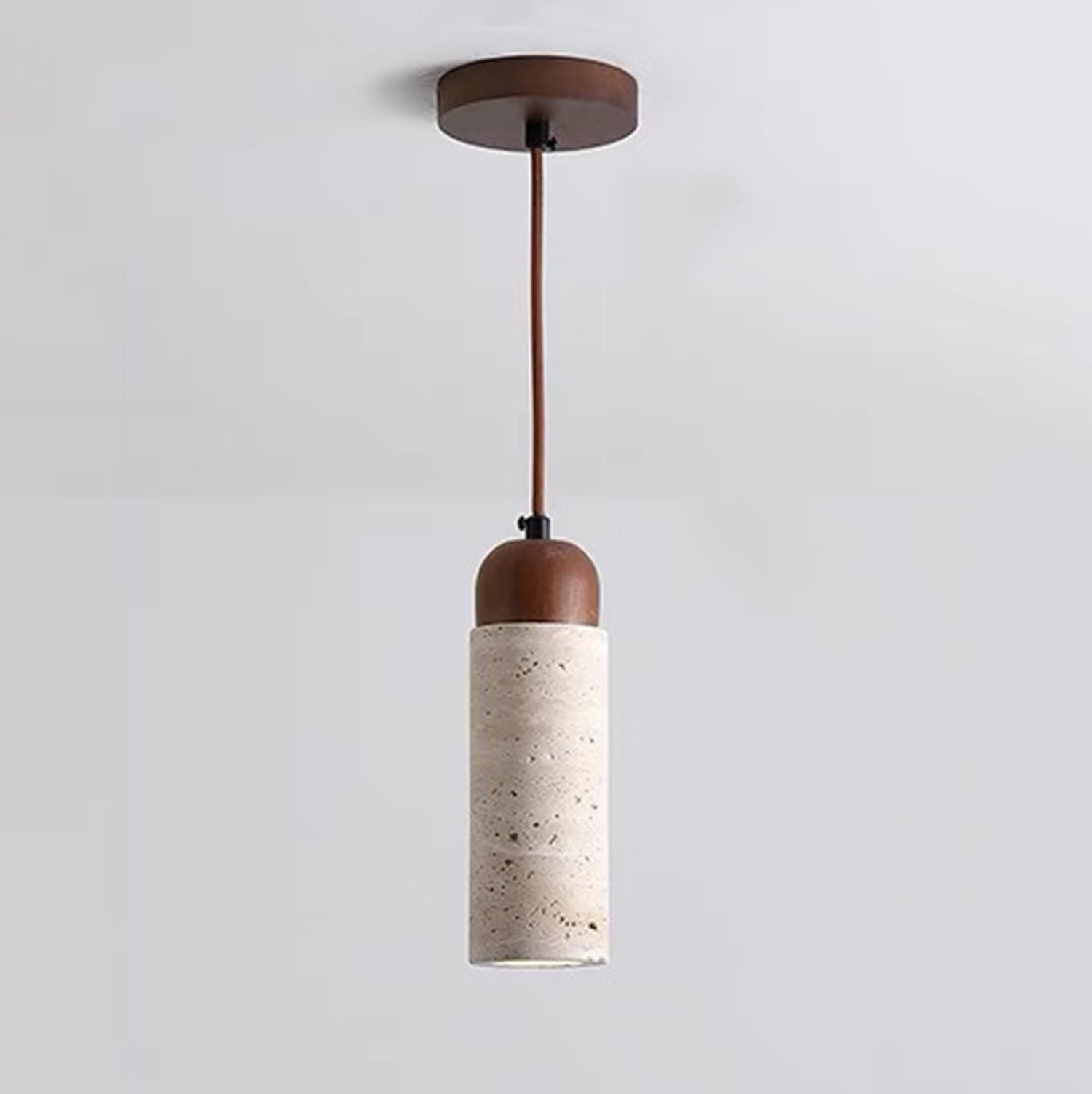 Lampada a sospensione in pietra di travertino a