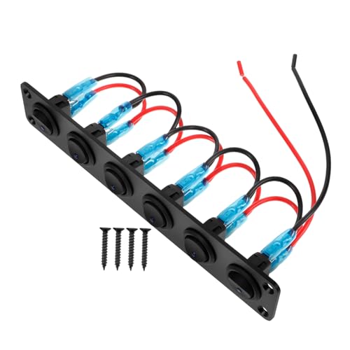 Panneau de Commande à Bascule 6 Positions Étanche Aluminium Noir Éclairage Led - 7