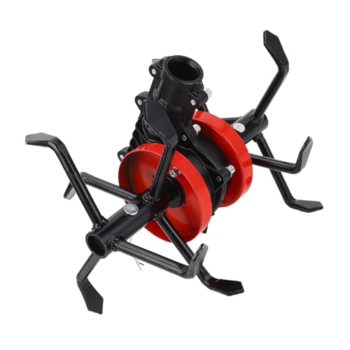 Culnflun Rueda de Herramientas para Cultivador, Rueda de Deshierbe 2 en 1, Herramienta de Cultivador Rotativo de Jardín de 6 Garras Mini Cultivador Rueda de Arado Profundo (28 mm, 9 Dientes)