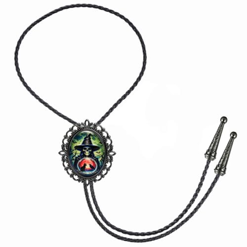 Image of Jeilwiy Bolo Tie for Men Western Cowboy Gothic Bolo Tie Necklace Halloween