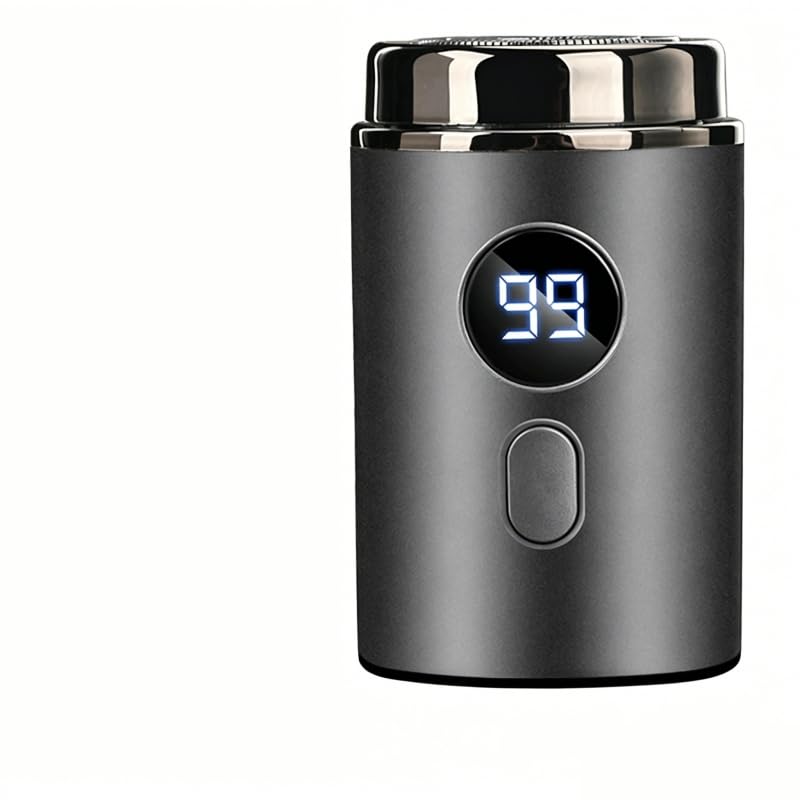 Mini Steel Cannon Electric Shaver for Men Portable Wet Dry Washable Travel Compact Mens Razor Black USB charging